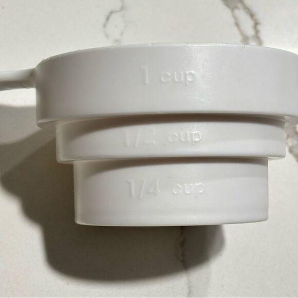 Set of 4 pcs White Plastic Kitchen Baking Measuring Measure Spoon Cup Set - Picture 10 of 16